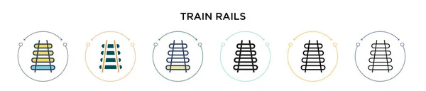 Train Rails Icon Filled Thin Line Outline Stroke Style Vector — Stock Vector