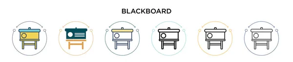 Icono Pizarra Línea Llena Delgada Contorno Estilo Trazo Ilustración Vectorial — Vector de stock