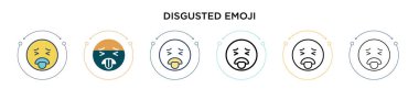 Tiksindirici emoji ikonu dolu, ince çizgi, özet ve vuruş stili. Mobil, ui, web için iki renkli ve siyah emoji vektör simgesi tasarımı kullanılabilir