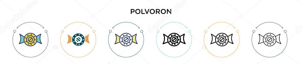 Polvoron icon in filled, thin line, outline and stroke style. Vector illustration of two colored and black polvoron vector icons designs can be used for mobile, ui, web