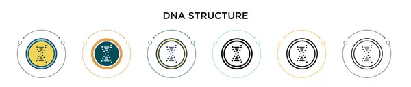 Dna结构图标 填充型 细线型 轮廓型和笔划型 两种彩色和黑色Dna结构矢量图标设计的矢量图形可用于移动 Web — 图库矢量图片