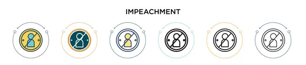 Impeachment Symbol Gefüllter Dünner Linie Umriss Und Strichstil Vektor Illustration — Stockvektor