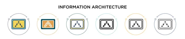 Значок Информационной Архитектуры Заполненной Тонкой Строке Контуре Стиле Штриха Векторные — стоковый вектор