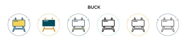 Buck Ikona Vyplněném Tenkém Řádku Obrysu Stylu Tahu Vektorové Ilustrace — Stockový vektor