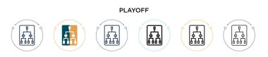 Playoff ikonu dolu, ince çizgi, özet ve vuruş stili. Mobil, ui, web için iki renkli ve siyah playoff vektör ikonu tasarımı vektör illüstrasyonu kullanılabilir