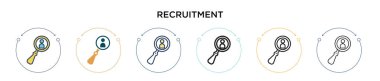 İşe alım simgesi doldurulmuş, ince çizgi, özet ve vuruş stili. Mobil, ui, web için iki renkli ve siyah işe alma vektör ikonu tasarımı vektör illüstrasyonu kullanılabilir