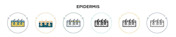 Иконка Epidermis Заполненная Тонкая Линия Контур Стиль Штриха Векторная Иллюстрация — стоковый вектор