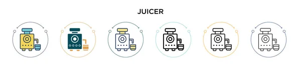 Иконка Соковыжималки Заполнена Тонкая Линия Контур Стиль Штриха Векторная Иллюстрация — стоковый вектор