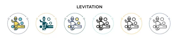 Levitation Symbol Gefüllter Dünner Linie Umriss Und Strichstil Vektorillustration Von — Stockvektor