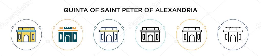 Quinta of saint peter of alexandria icon in filled, thin line, outline and stroke style. Vector illustration of two colored and black quinta of saint peter of alexandria vector icons designs can be 