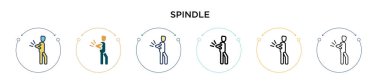 Spindle simgesi doldurulmuş, ince çizgi, özet ve vuruş stili. Mobil, ui, web için iki renkli ve siyah Milli vektör ikonu tasarımı vektör illüstrasyonu kullanılabilir