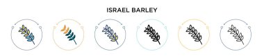 İsrail arpa ikonu dolu, ince çizgi, özet ve vuruş stili. Mobil, ui, web için iki renkli ve siyah arpa vektör ikonu tasarımı vektör illüstrasyonu kullanılabilir