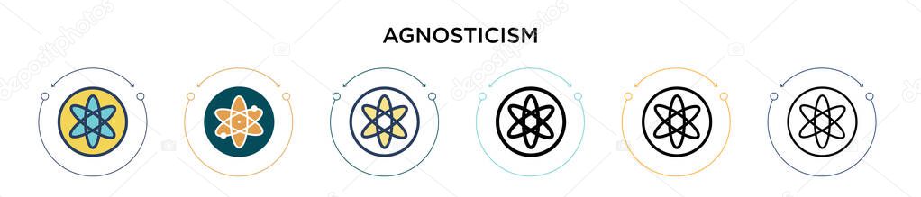 Agnosticism icon in filled, thin line, outline and stroke style. Vector illustration of two colored and black agnosticism vector icons designs can be used for mobile, ui, web