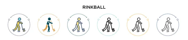Icono Rinkball Línea Llena Delgada Contorno Estilo Trazo Ilustración Vectorial — Vector de stock