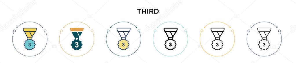 Third Icon Filled Thin Line Outline Stroke Style Vector Illustration Royalty Free Stock Illustrations