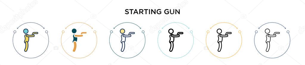 Starting Gun Icon Filled Thin Line Outline Stroke Style Vector Stock Vector