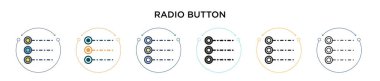 Radyo düğmesi simgesi dolu, ince çizgi, özet ve vuruş stili. İki renkli ve siyah radyo düğmesi vektör vektör simgesi tasarımı mobil, ui, web için kullanılabilir