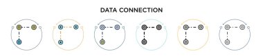 Veri bağlantı simgesi doldurulmuş, ince çizgi, özet ve vuruş tarzı. Mobil, ui, web için iki renkli ve siyah veri bağlantı vektör ikonu tasarımının vektör illüstrasyonu kullanılabilir