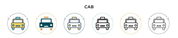 Иконка Cab Стиле Заполненной Тонкой Линии Контура Штриха Векторная Иллюстрация — стоковый вектор