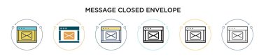 İleti kapalı zarf simgesi dolu, ince çizgi, özet ve vuruş stili. İki renkli ve siyah ileti kapalı zarf vektör simgesi tasarımı mobil, ui, web için kullanılabilir