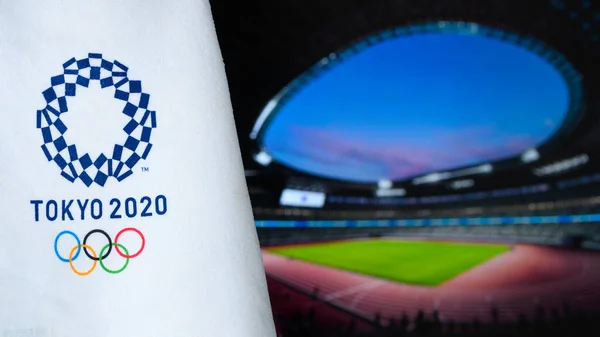 Tokio Japón Julio 2021 Estadio Olímpico Tokio Logo Del Juego —  Fotos de Stock