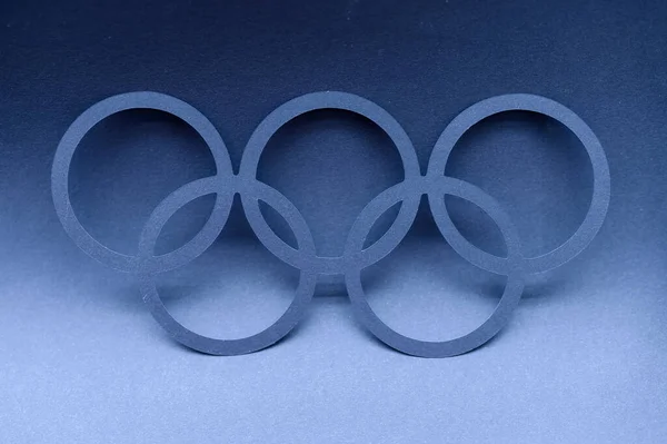 Tokyo Japan July 2021 Olympic Logo Blue Background Wallpaper Olympic — Stock Photo, Image