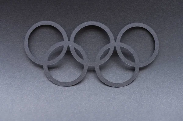 Tokio Japan Juli 2021 Olympisches Logo Auf Grauem Hintergrund Tapete — Stockfoto