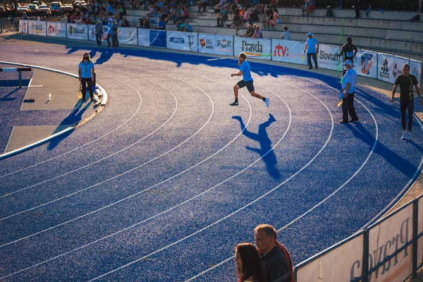 Samorin Eslovacia Junio 2021 Silueta Lanzador Jabalina Profesional Atleta Acción —  Fotos de Stock