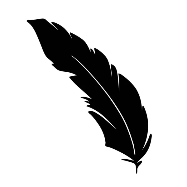 Plume d'oiseaux. Silhouette en plume noire pour ensemble vectoriel logo — Image vectorielle