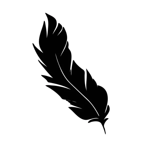 鳥の羽。ロゴベクトルセット用黒羽シルエット — ストックベクタ