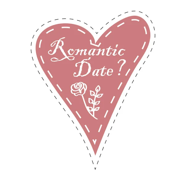 Sticker coeur avec inscription. Illustration vectorielle pour la Saint Valentin. — Image vectorielle