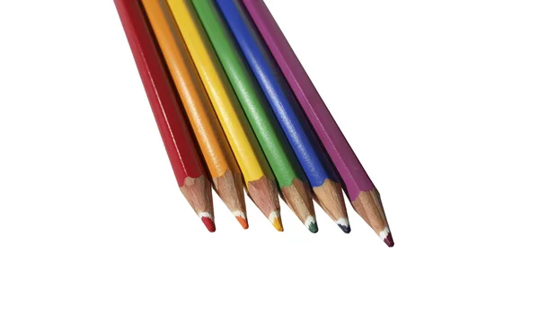 Rainbow colored crayons — Stock Photo, Image