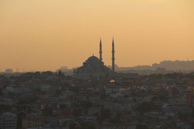 gün batımında mavi Camii
