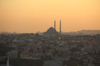 gün batımında mavi Camii