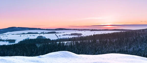 Πανόραμα Της Οροσειράς Θέα Χειμώνα Από Σημείο Επιφυλακής Στα Βουνά — Φωτογραφία Αρχείου