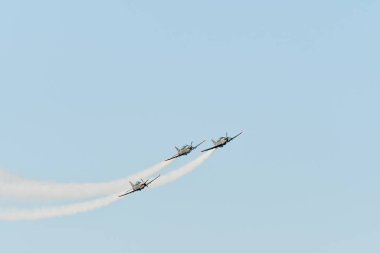 Leszno, Polonya - 19 Haziran 2021: The Aerobatic Team Orlik, PZL-130 Orlik Antidotum Airshow Leszno 'da sergilendi.