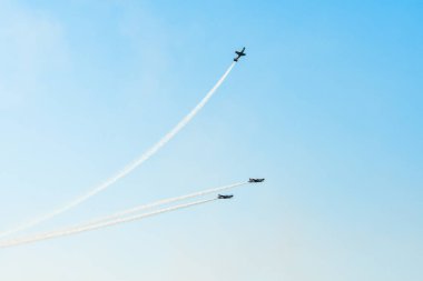 Leszno, Polonya - 19 Haziran 2021: The Aerobatic Team Orlik, PZL-130 Orlik Antidotum Airshow Leszno 'da sergilendi.