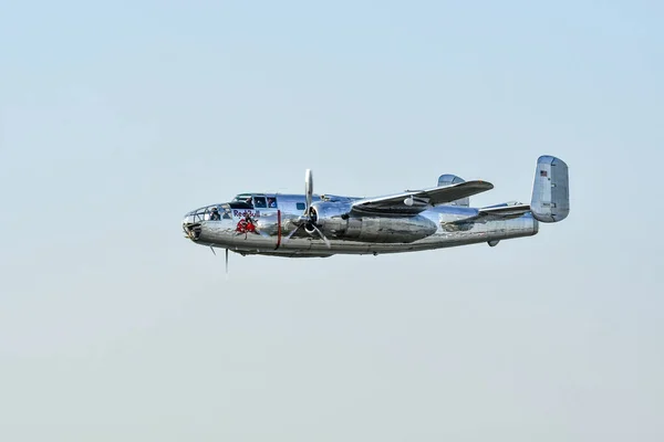 Leszno Poland June 2021 North American Mitchell Performed Antidotum Airshow — Stock Photo, Image