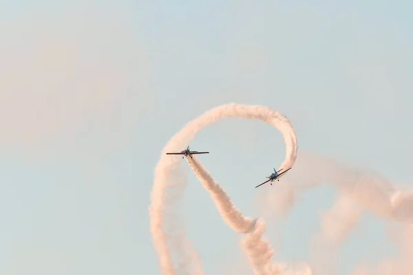 Leszno Lengyelország Június 2021 Zelazny Aerobatic Team Zlin 50Ls Fellépett — Stock Fotó