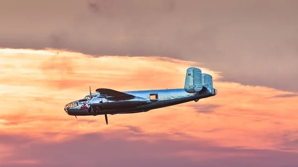 Leszno Poland June 2021 North American Mitchell Performed Antidotum Airshow — Stock Photo, Image