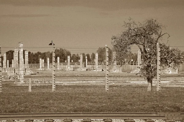 Campo de concentração - Auschwitz-Birkenau — Fotografia de Stock