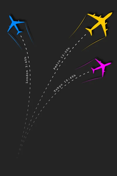 Arrivals and departures scheduled flights, air ticket — Stock Photo, Image