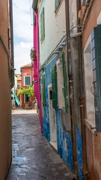 Venedik Şehri Burano Onun Küçük Kanalları Romantik Sokakları Talya — Stok fotoğraf