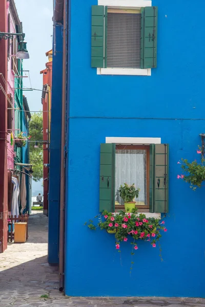 Venedik Şehri Burano Onun Küçük Kanalları Romantik Sokakları Talya — Stok fotoğraf