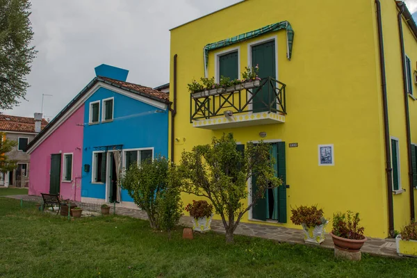 Venedik Şehri Burano Onun Küçük Kanalları Romantik Sokakları Talya — Stok fotoğraf