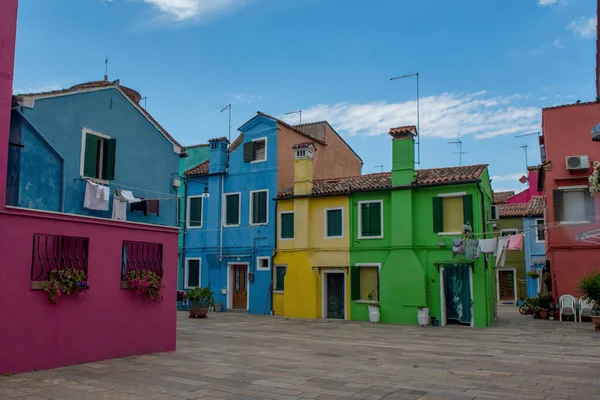 Descoberta Cidade Veneza Burano Seus Pequenos Canais Becos Românticos Itália — Fotografia de Stock