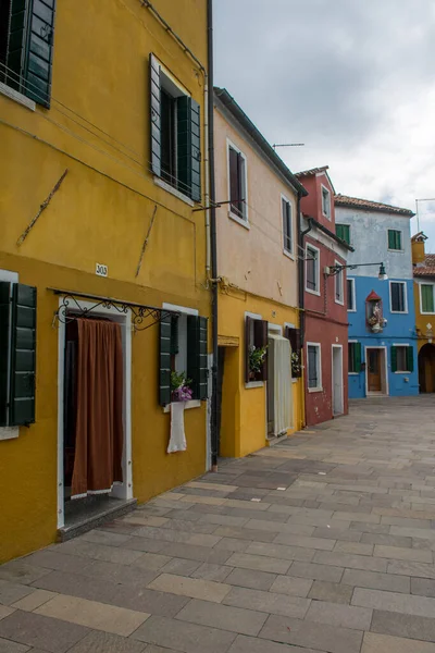 Venedik Şehri Burano Onun Küçük Kanalları Romantik Sokakları Talya — Stok fotoğraf