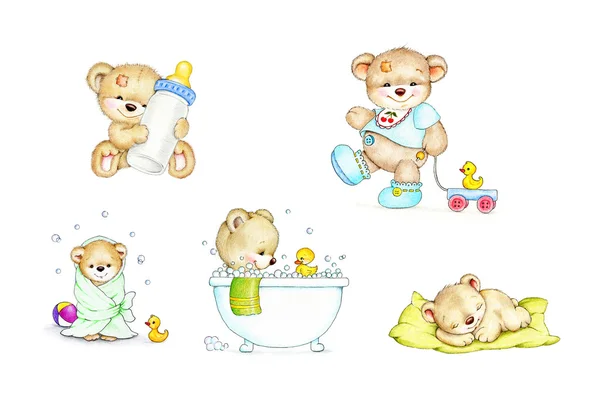 Cute baby teddy bears — Zdjęcie stockowe