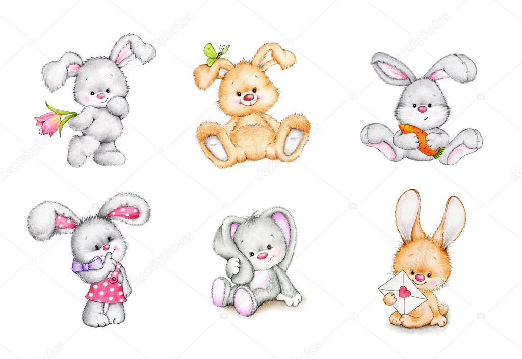 Cute cartoon bunnies