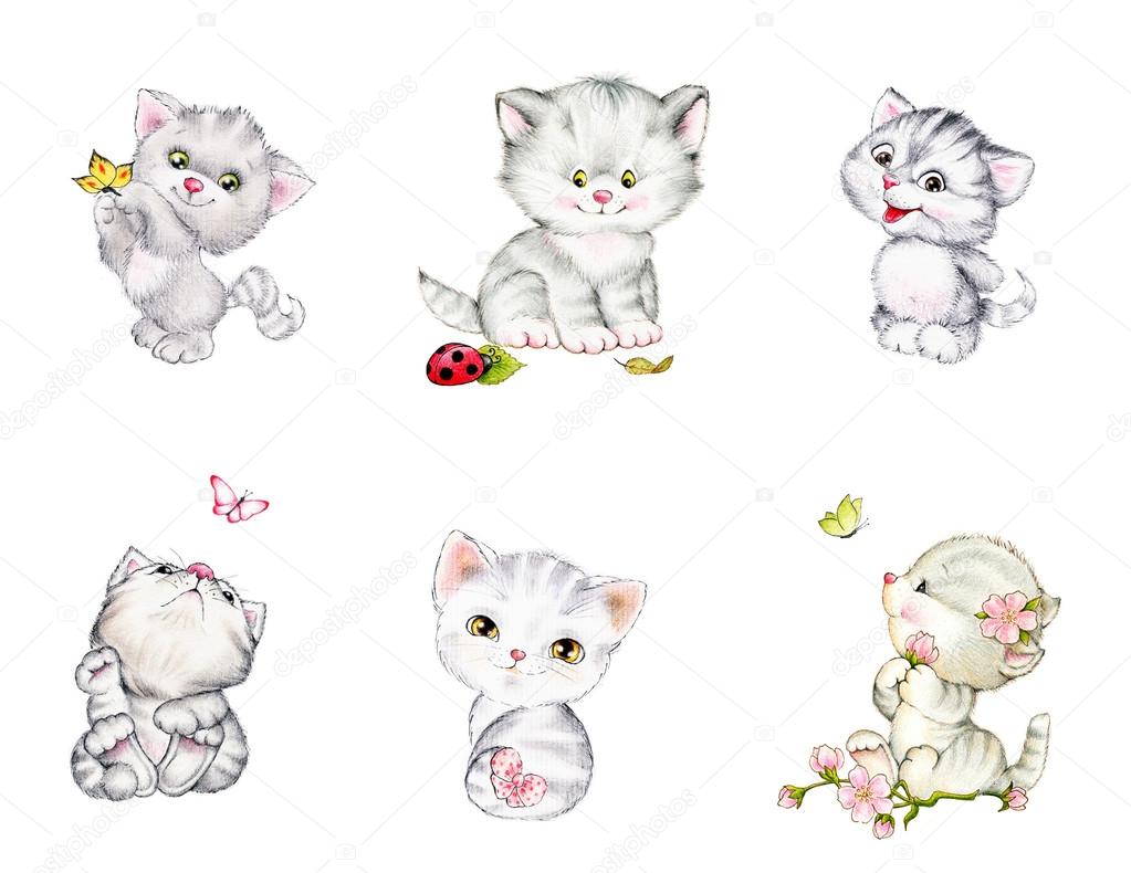 Cute kittens cartoon